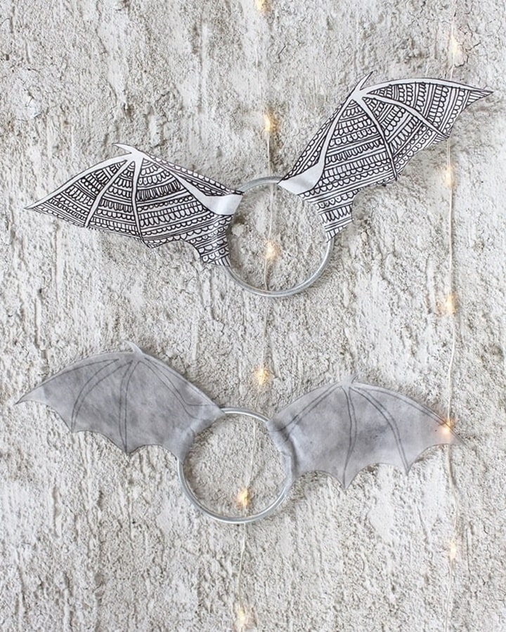 Halloweendeko basteln: DIY Serviettenringe mit Fledermausflügeln | Tinkerhome - Einfache DIYs für Zuhause