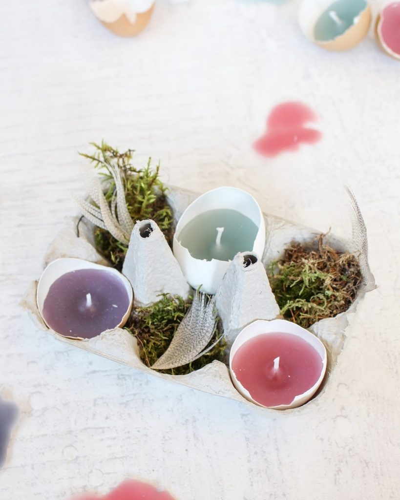Basteln mit Kerzenresten: DIY Kerzen in Eierschalen | Tinkerhome - Einfache DIYs für Zuhause
