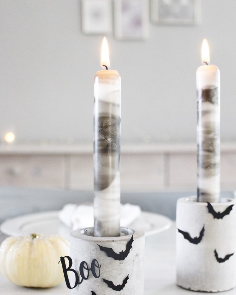 DIY Halloweendeko: Kerzenhalter und rußige DIY Kerzen für Halloween | Tinkerhome - Einfache DIYs für Zuhause