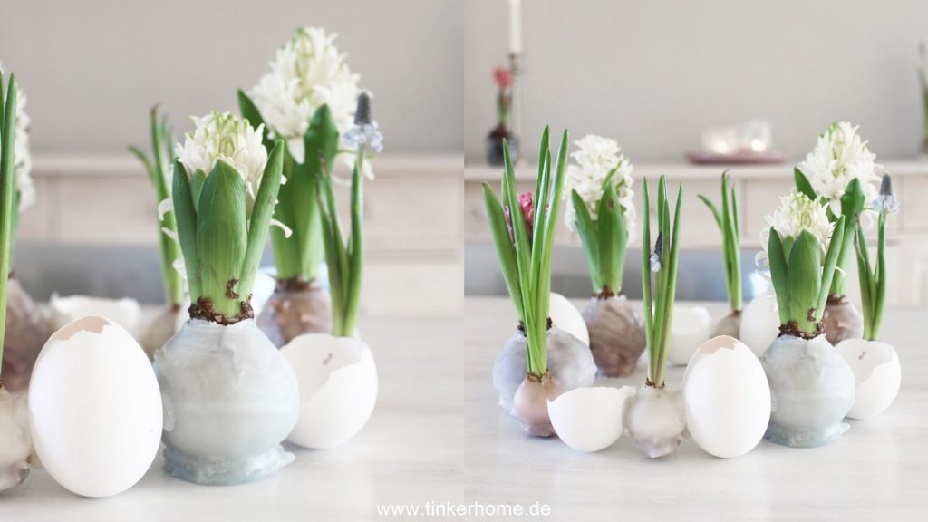 DIY Osterkranz aus Eierschalen und Hyazinthen im Wachsmantel basteln | Tinkerhome: Einfache DIYs für dein Zuhause