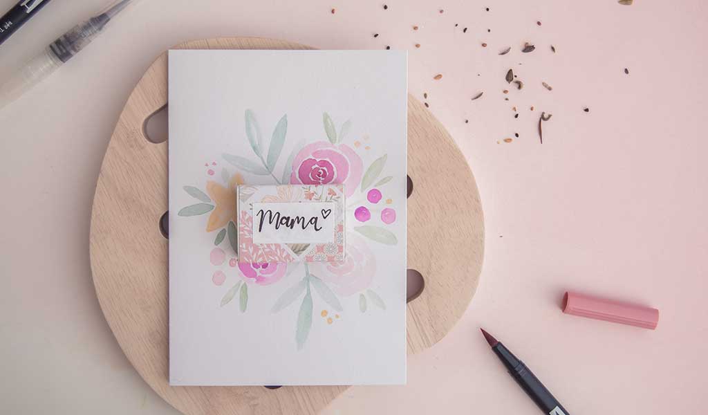 DIY Lesezeichen als Geschenke zum Muttertag und Vatertag - Muttertag Karte Blumen