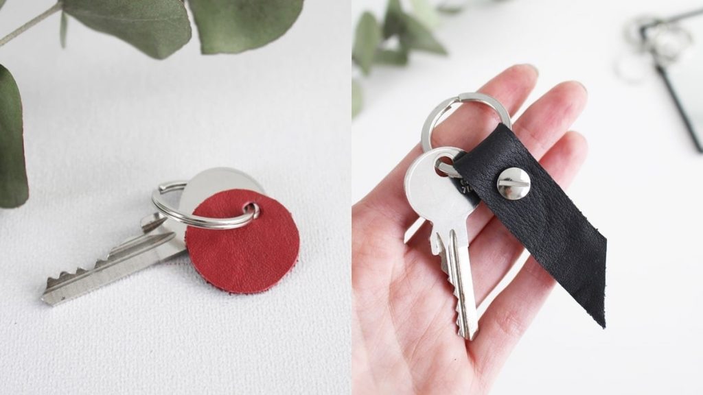 Schlichte DIY Schlüsselanhänger aus Leder basteln | Tinkerhome -Einfache DIYs für Zuhause