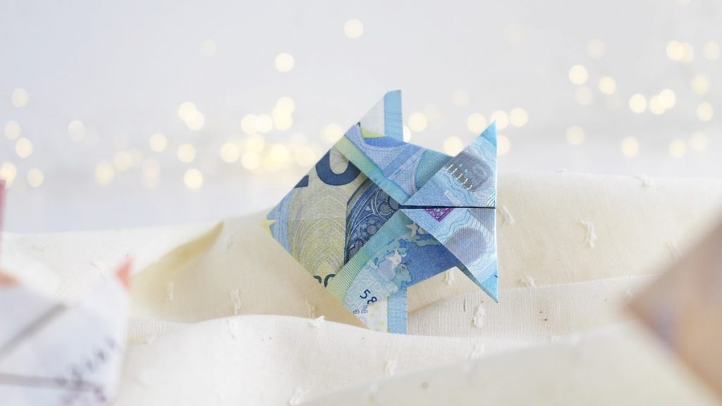 Geldgeschenke zu Weihnachten - 4 kreative Faltideen - geldscheine falten fisch 12