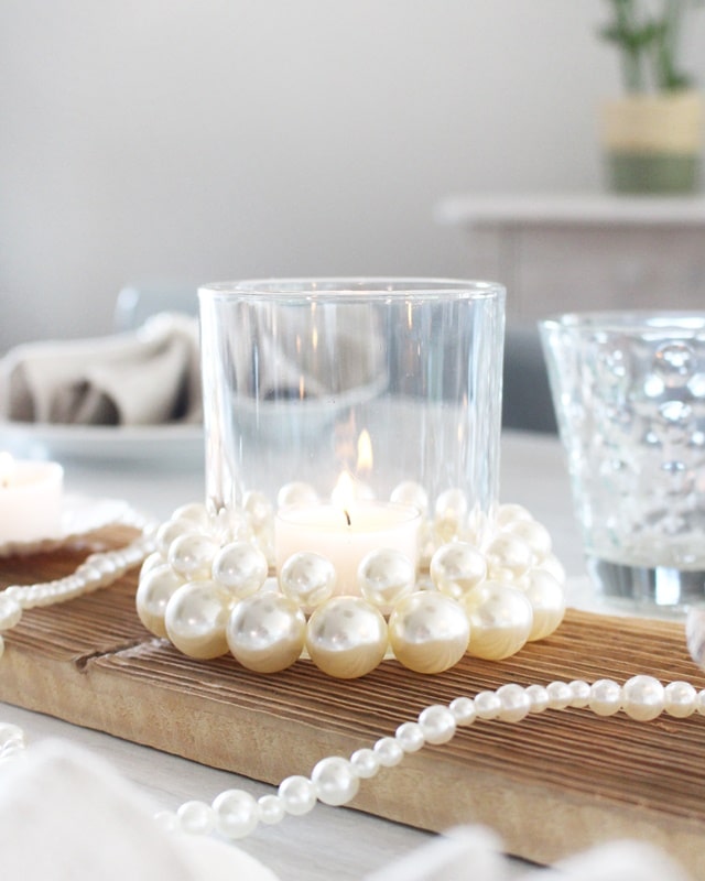 DIY maritime Tischdeko basteln - Windlicht mit Perlen | Tinkerhome - Einfache DIYs für dein Zuhause