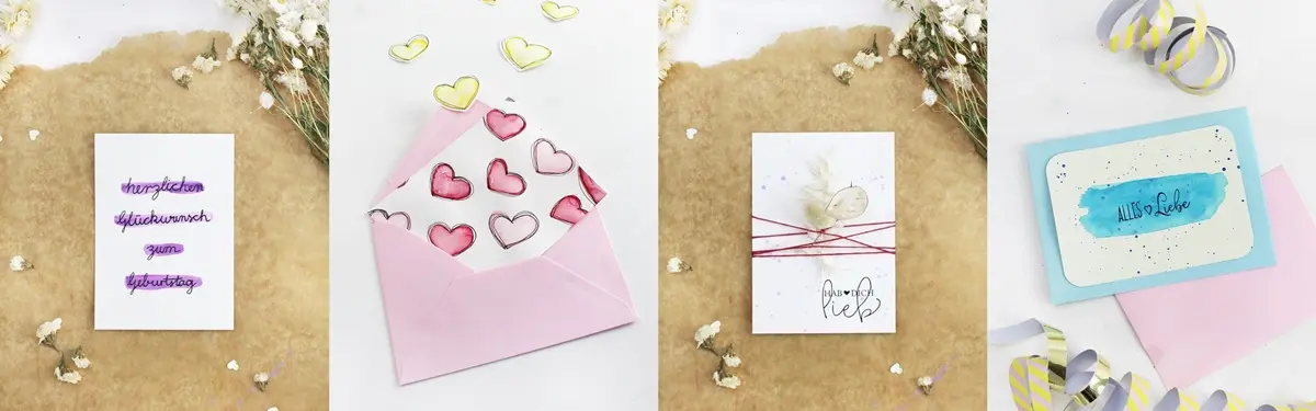 DIY Karten basteln - mit einfachen Tricks Grußkarten gestalten