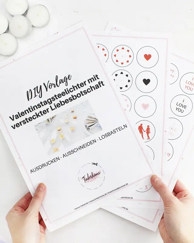 DIY Teelichter mit versteckter Liebesbotschaft - diy teelichter valentinstag 15