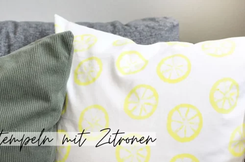 DIY Zitronenkissen: mit Zitronen stempeln | Tinkerhome - Einfache DIYs für dein Zuhause