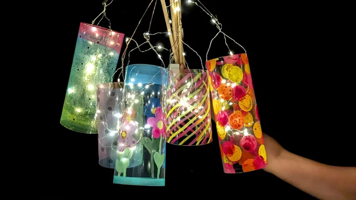 Laterne basteln mit Laminierfolie – einfache DIY-Idee für Kinder | Tinkerhome - Einfache DIYs für dein Zuhause