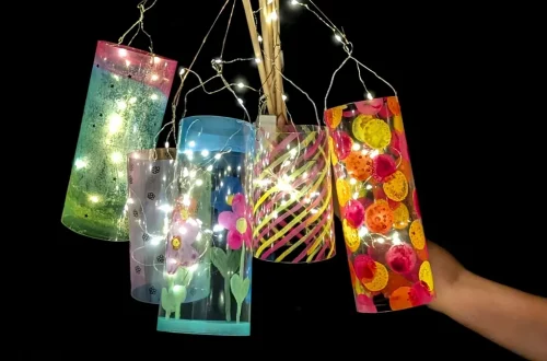 Laterne basteln mit Laminierfolie – einfache DIY-Idee für Kinder | Tinkerhome - Einfache DIYs für dein Zuhause