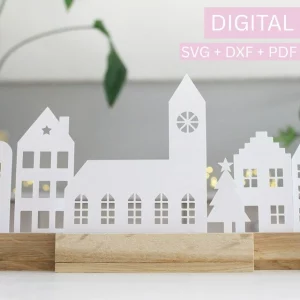 Plotterdatei Häuser - Winterdorf, Weihnachtsdorf, Lichterhäuser basteln | Tinkerhome - Einfache DIYs für dein Zuhause