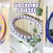 Upcycling Spiegel verschönern - 3 einfache Ideen mit Farbe, halben Holzkugeln und Modelliermasse im Dopamin Deko Stil | Tinkerhome - Einfache DIYs für dein Zuhause